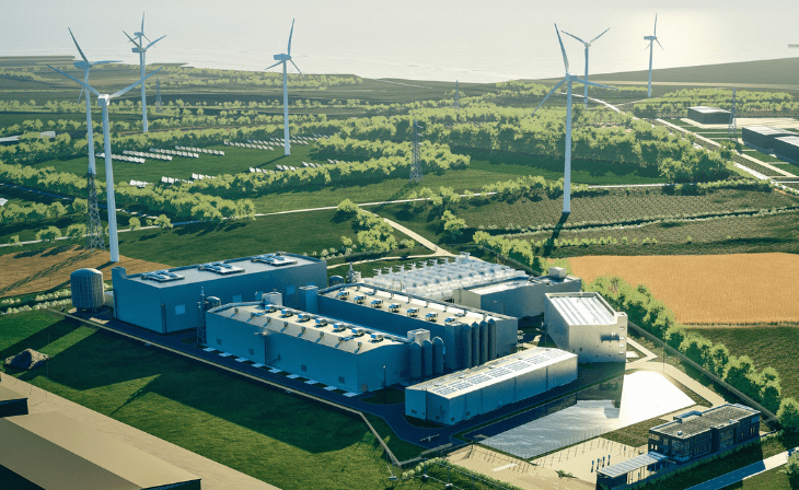 Visualisierung-der-technischen-Anlagen-von-EWE-in-Emden-Dort-wird-ab-2027-gruener-Wasserstoff-im-industriellen-Massstab-erzeugt-©-EWE