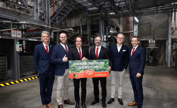 Stephan Roth, Mitglied des Aufsichtsrats Saubermacher; Torben Kraffczyk, Geschäftsführer Saubermacher Recycling; Hans Roth, Saubermacher Gründer; Marco Hastenteufel, Geschäftsführer Saubermacher Recycling; Matthias Harms, Kommissarischer Präsident BDE; Andreas Opelt, CEO Saubermacher (c) Saubermacher
