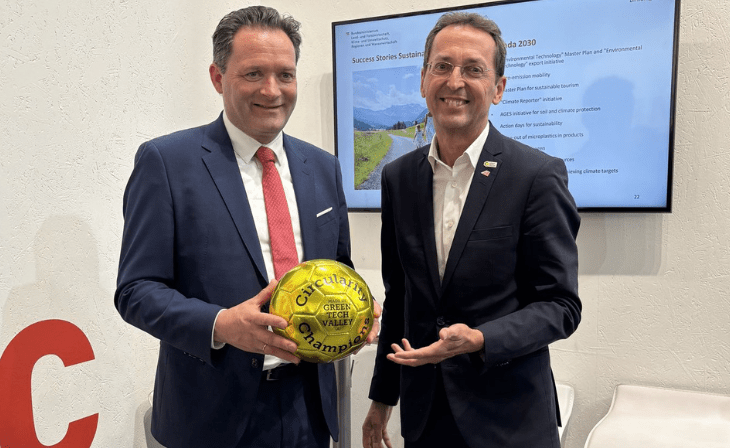 Ankick auf der IFAT: Bundesminister Norbert Totschnig & Green Tech Valley Geschäftsführer Bernhard Puttinger (v.l.) (c) Green Tech Valley